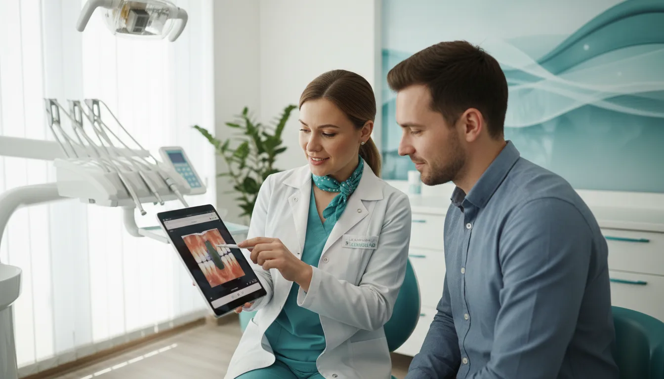 Dentist discussing a personalised care plan